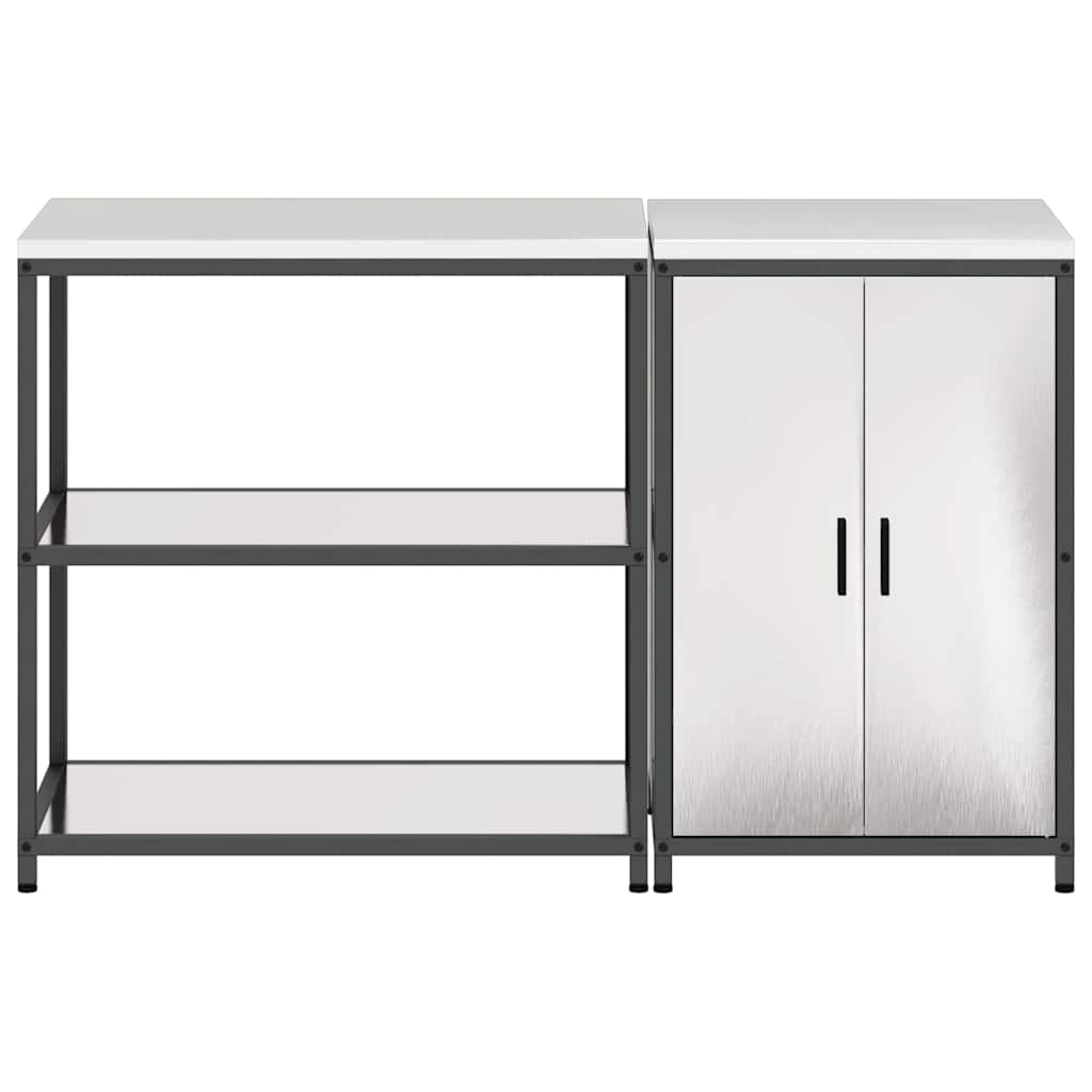 Conjunto de Armazenamento de Cozinha 2 pcs Prata Aço inoxidável
