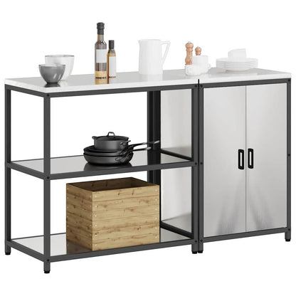 Conjunto de Armazenamento de Cozinha 2 pcs Prata Aço inoxidável