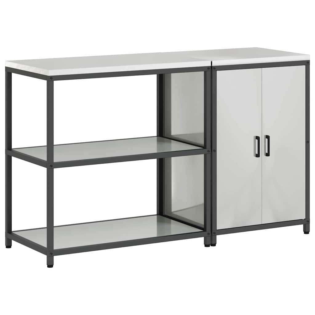 Conjunto de Armazenamento de Cozinha com prateleira 2 pcs Prata