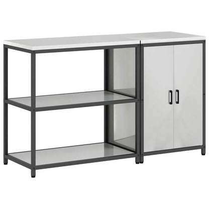 Conjunto de Armazenamento de Cozinha com prateleira 2 pcs Prata