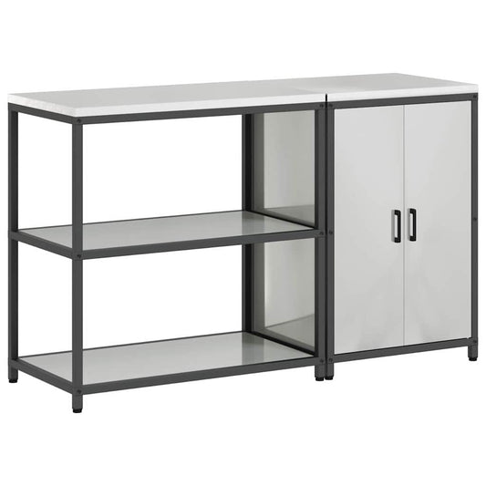 Conjunto de Armazenamento de Cozinha com prateleira 2 pcs Prata