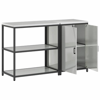 Conjunto de Armazenamento de Cozinha com prateleira 2 pcs Prata