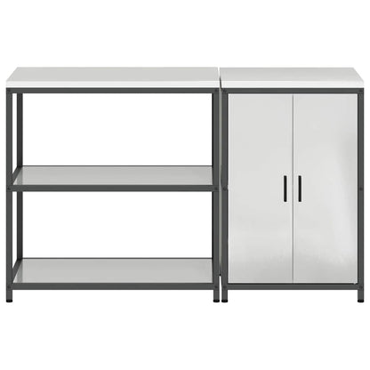 Conjunto de Armazenamento de Cozinha com prateleira 2 pcs Prata