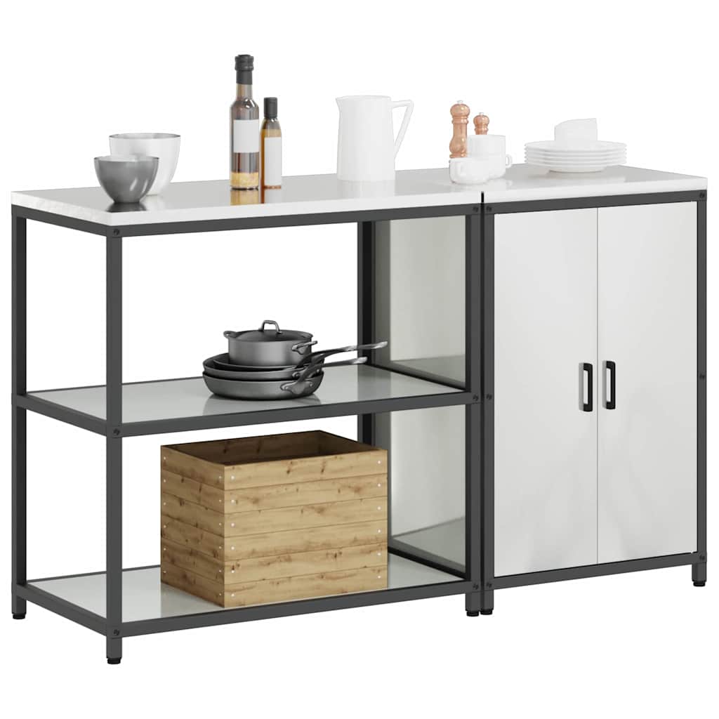 Conjunto de Armazenamento de Cozinha com prateleira 2 pcs Prata