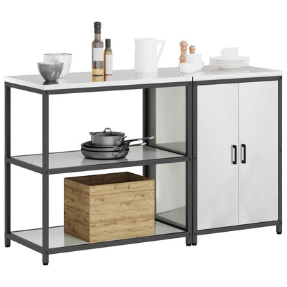 Conjunto de Armazenamento de Cozinha com prateleira 2 pcs Prata