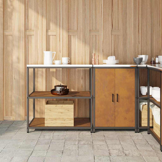 Conjunto de Armazenamento de Cozinha 2 pcs Ferro Enferrujado