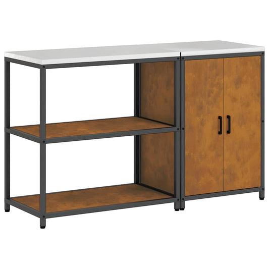 Conjunto de Armazenamento de Cozinha 2 pcs Ferro Enferrujado