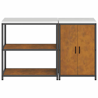 Conjunto de Armazenamento de Cozinha 2 pcs Ferro Enferrujado