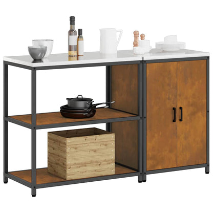 Conjunto de Armazenamento de Cozinha 2 pcs Ferro Enferrujado