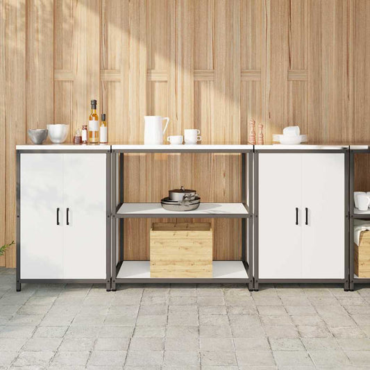 Conjunto de Armazenamento de Cozinha com porta 3 pcs Branco