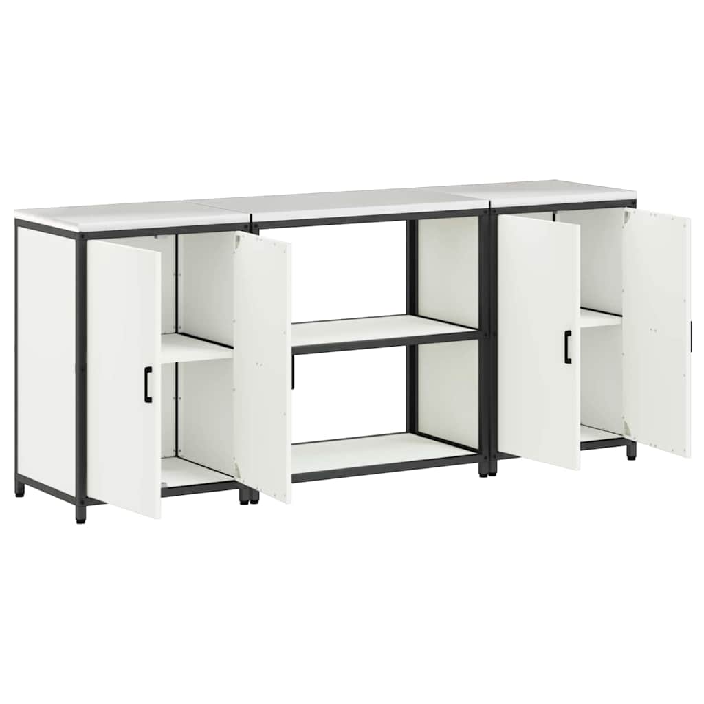 Conjunto de Armazenamento de Cozinha com porta 3 pcs Branco
