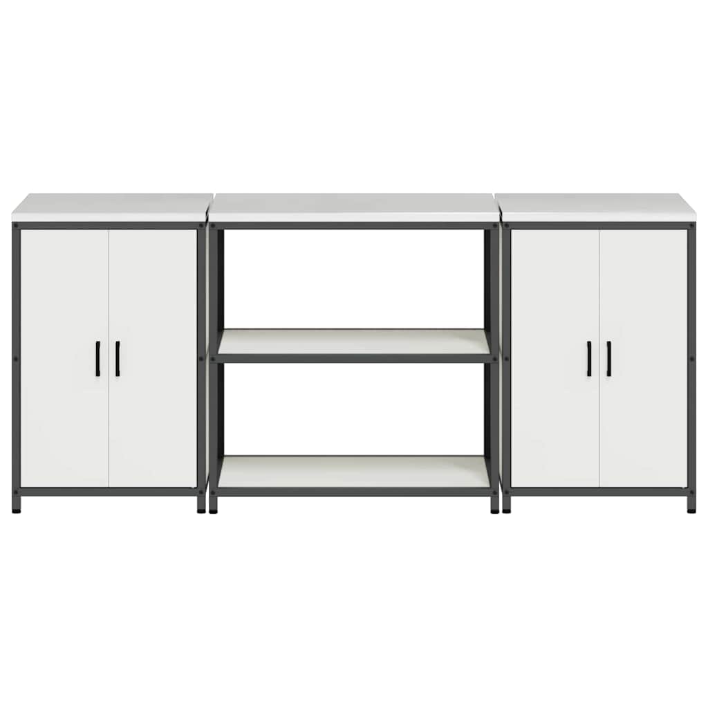 Conjunto de Armazenamento de Cozinha com porta 3 pcs Branco