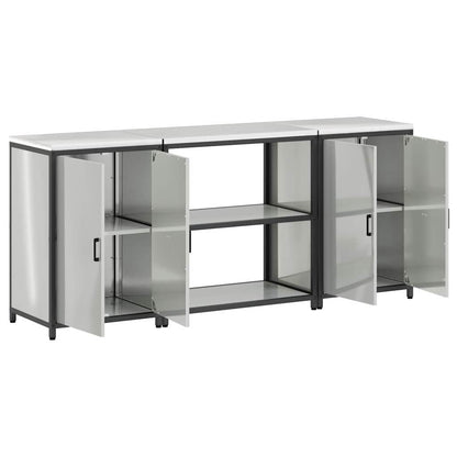 Conjunto de Armazenamento de Cozinha com prateleira 3 pcs Prata
