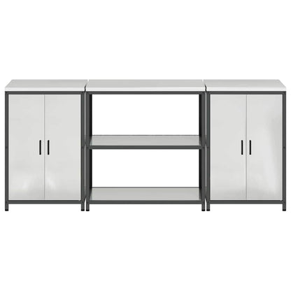 Conjunto de Armazenamento de Cozinha com prateleira 3 pcs Prata