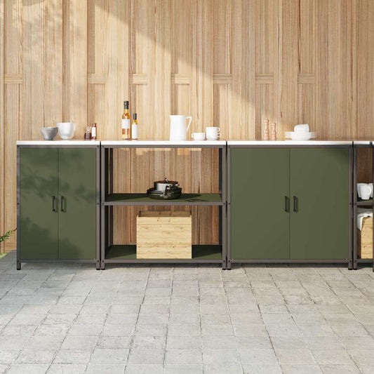 Conjunto de Armazenamento de Cozinha Outros 3 pcs Verde Oliva