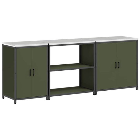 Conjunto de Armazenamento de Cozinha Outros 3 pcs Verde Oliva