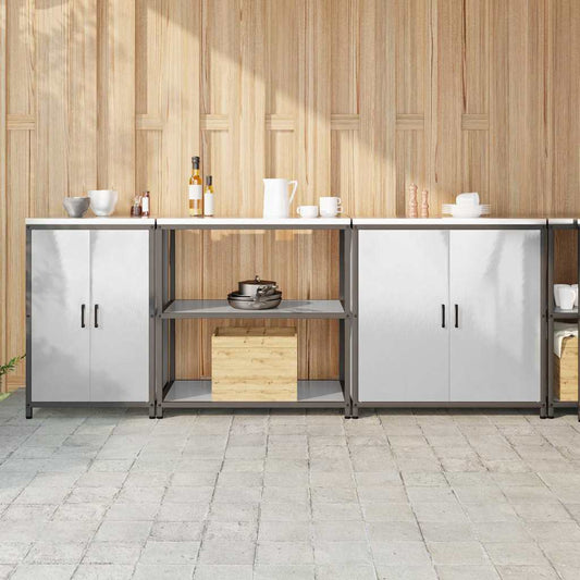 Conjunto de Armazenamento de Cozinha com prateleira 3 pcs Prata