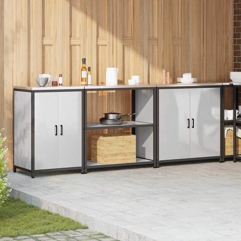 Conjunto de Armazenamento de Cozinha com prateleira 3 pcs Prata
