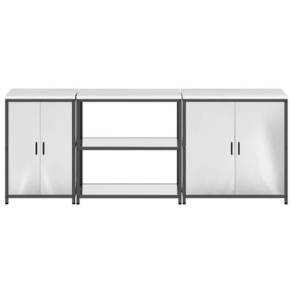 Conjunto de Armazenamento de Cozinha com prateleira 3 pcs Prata