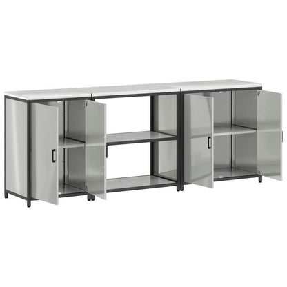 Conjunto de Armazenamento de Cozinha com prateleira 3 pcs Prata