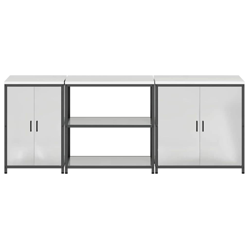 Conjunto de Armazenamento de Cozinha com prateleira 3 pcs Prata