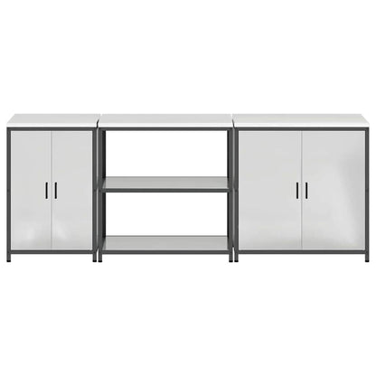 Conjunto de Armazenamento de Cozinha com prateleira 3 pcs Prata