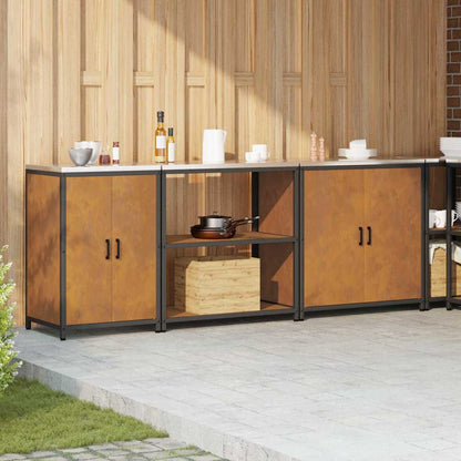 Conjunto de Armazenamento de Cozinha 3 pcs Ferro Enferrujado