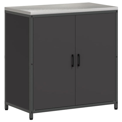 Conjunto de Armazenamento de Cozinha com prateleira 2 pcs Preto