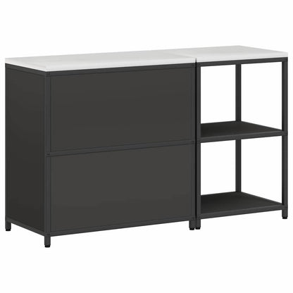 Conjunto de Armazenamento de Cozinha com prateleira 2 pcs Preto