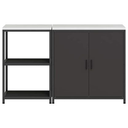 Conjunto de Armazenamento de Cozinha com prateleira 2 pcs Preto