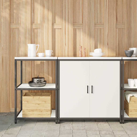 Conjunto de Armazenamento de Cozinha com porta 2 pcs Branco