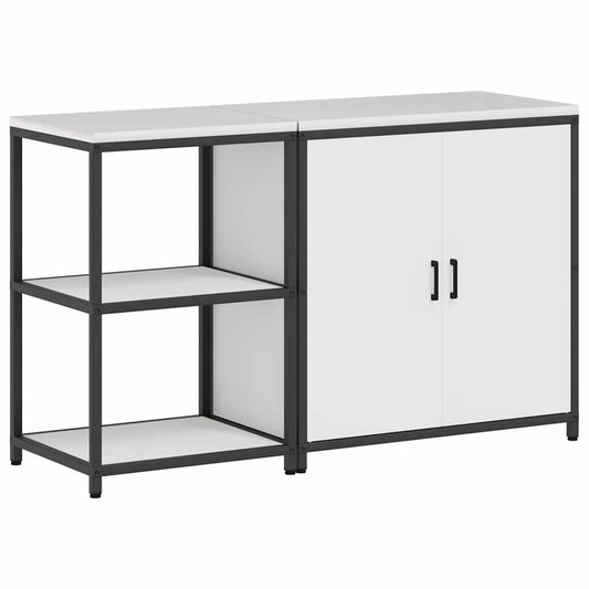 Conjunto de Armazenamento de Cozinha com porta 2 pcs Branco