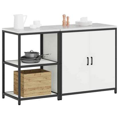 Conjunto de Armazenamento de Cozinha com porta 2 pcs Branco