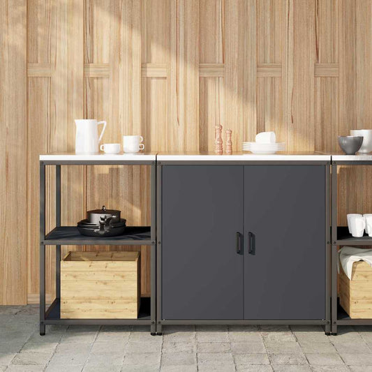 Conjunto de Armazenamento de Cozinha com porta 2 pcs Antracite
