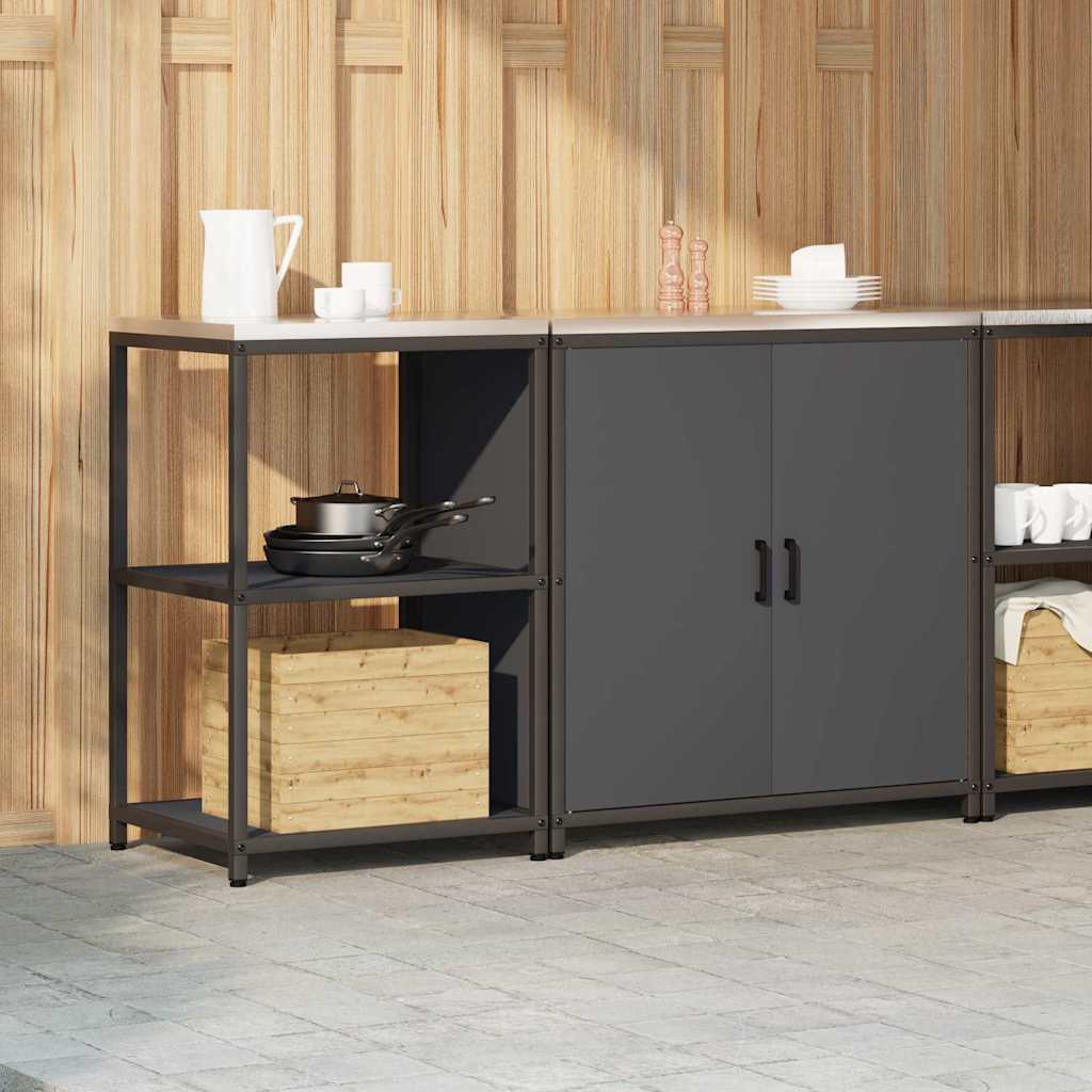 Conjunto de Armazenamento de Cozinha com porta 2 pcs Antracite