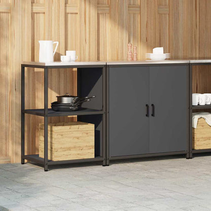 Conjunto de Armazenamento de Cozinha com porta 2 pcs Antracite
