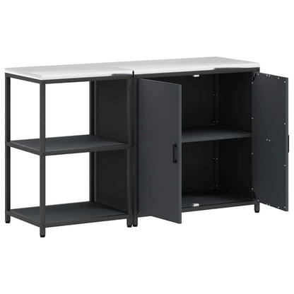 Conjunto de Armazenamento de Cozinha com porta 2 pcs Antracite