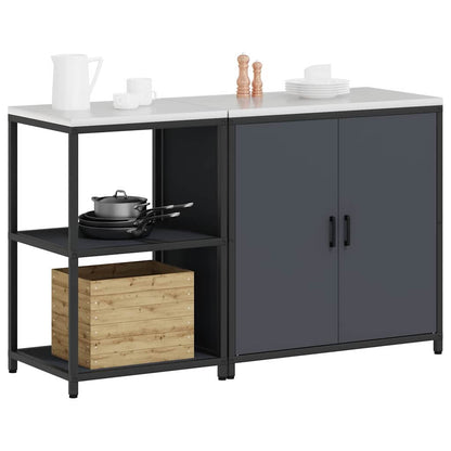 Conjunto de Armazenamento de Cozinha com porta 2 pcs Antracite