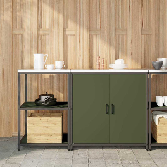 Conjunto de Armazenamento de Cozinha 2 pcs Verde Oliva