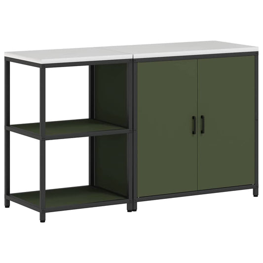 Conjunto de Armazenamento de Cozinha 2 pcs Verde Oliva