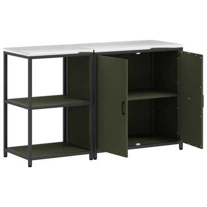 Conjunto de Armazenamento de Cozinha 2 pcs Verde Oliva