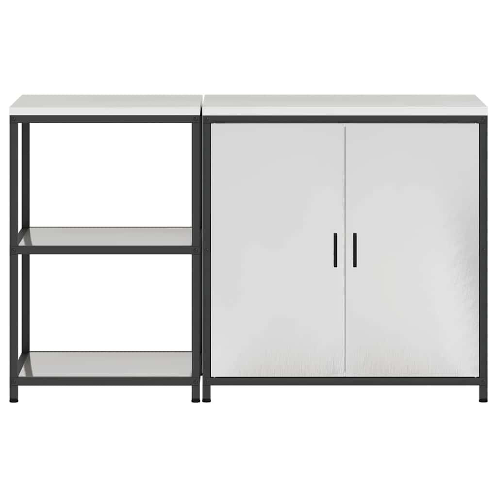 Conjunto de Armazenamento de Cozinha com prateleira 2 pcs Prata