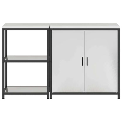 Conjunto de Armazenamento de Cozinha com prateleira 2 pcs Prata