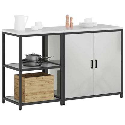 Conjunto de Armazenamento de Cozinha com prateleira 2 pcs Prata