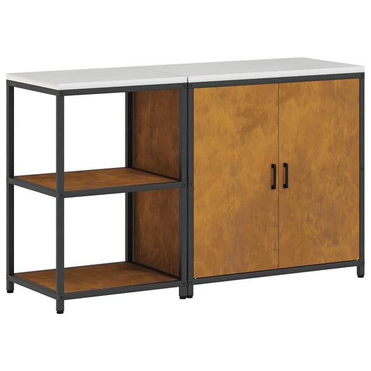 Conjunto de Armazenamento de Cozinha 2 pcs Ferro Enferrujado