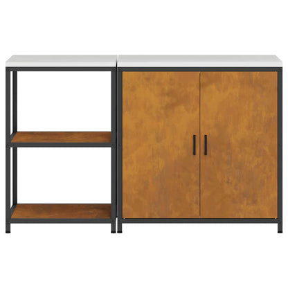 Conjunto de Armazenamento de Cozinha 2 pcs Ferro Enferrujado