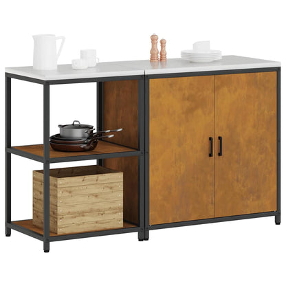 Conjunto de Armazenamento de Cozinha 2 pcs Ferro Enferrujado