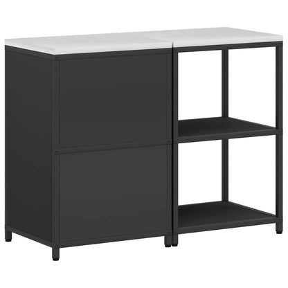Conjunto de Armazenamento de Cozinha com prateleira 2 pcs Preto