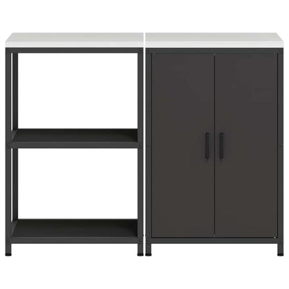 Conjunto de Armazenamento de Cozinha com prateleira 2 pcs Preto