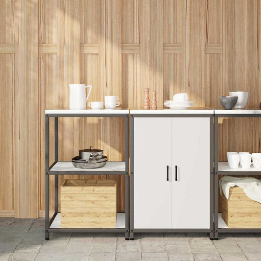Conjunto de Armazenamento de Cozinha com porta 2 pcs Branco